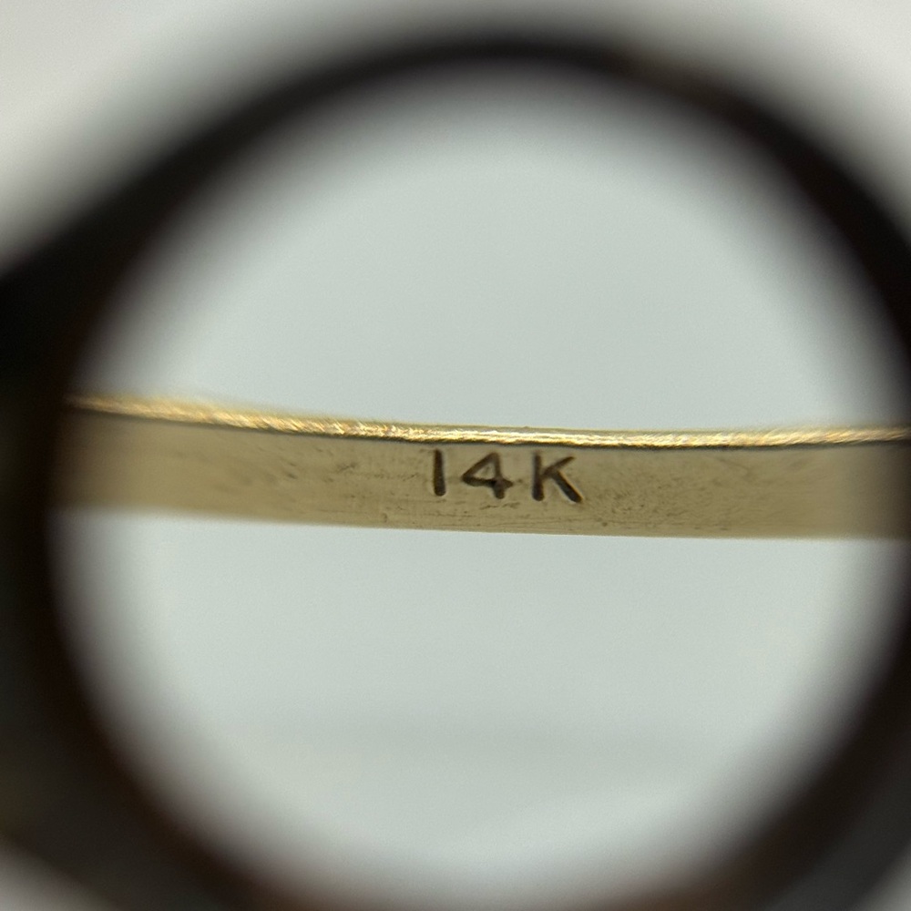 Vintage 14K Yellow Gold Engraved Bangle Bracelet - Picture 7 of 11